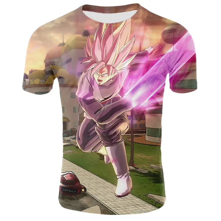 Дракон мяч футболки Аниме Драконий жемчуг Z серии Футболка Harajuku Comic Super Saiyan Goku 3D