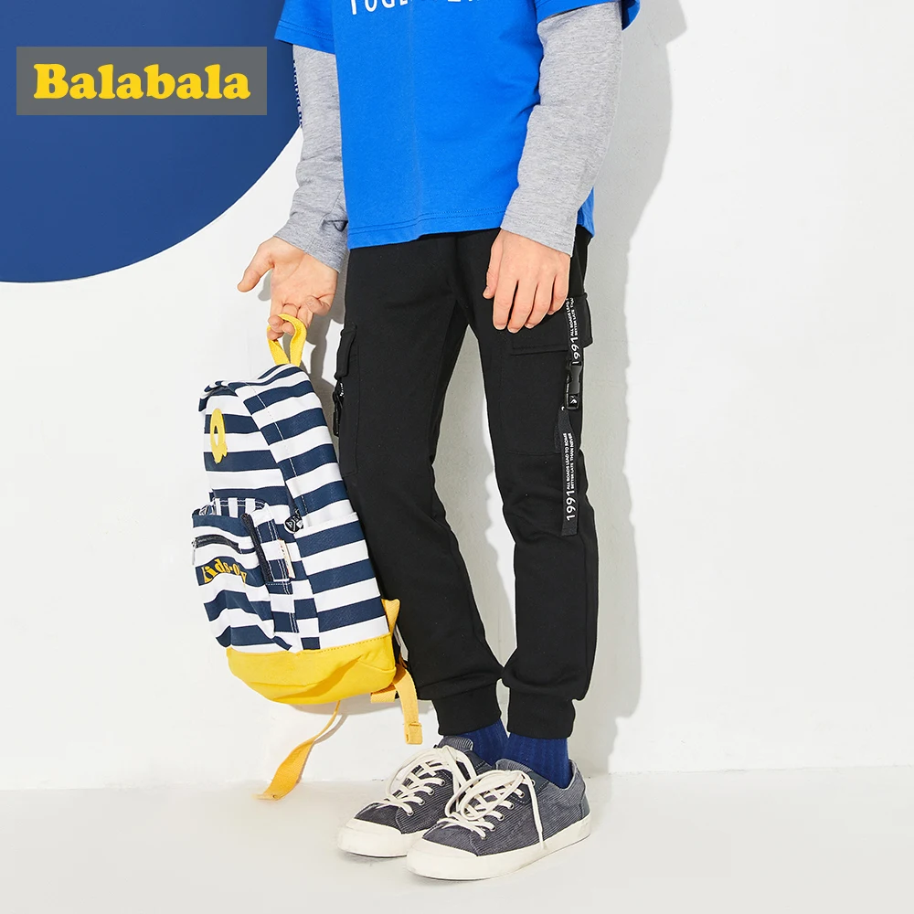 Balabala/брюки-карго для мальчиков спортивные штаны весенне-осенние без застежки с