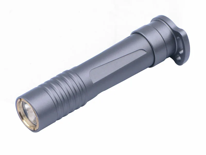 

High Hardness Anodic Oxidation CREE R2 LED 1 Mode Mini Flashlight torch / Key chain lights (1 * AAA Battery) - Titanium grey
