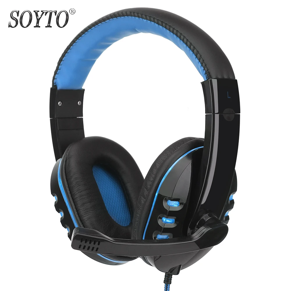 Soyto SY733MV оригинальные Проводные Игровые наушники светодиодный светильник стерео