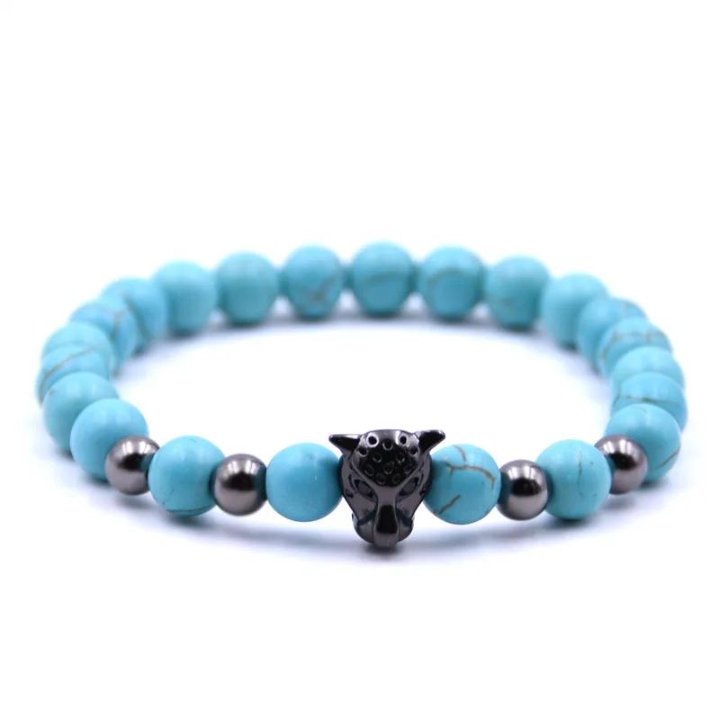 Dropship Gold Leopard Head Tiger Eye Bead Buddha Bracelet For Men Fashion Male Punk Jewelry Bracelets & Bangles | Украшения и
