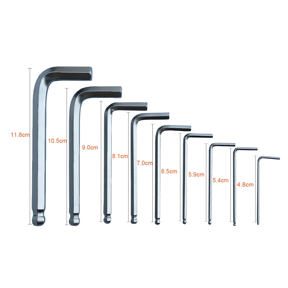 Высококачественный шестигранный ключ с шестигранным ключом 1 5 ~ 10 мм круглые