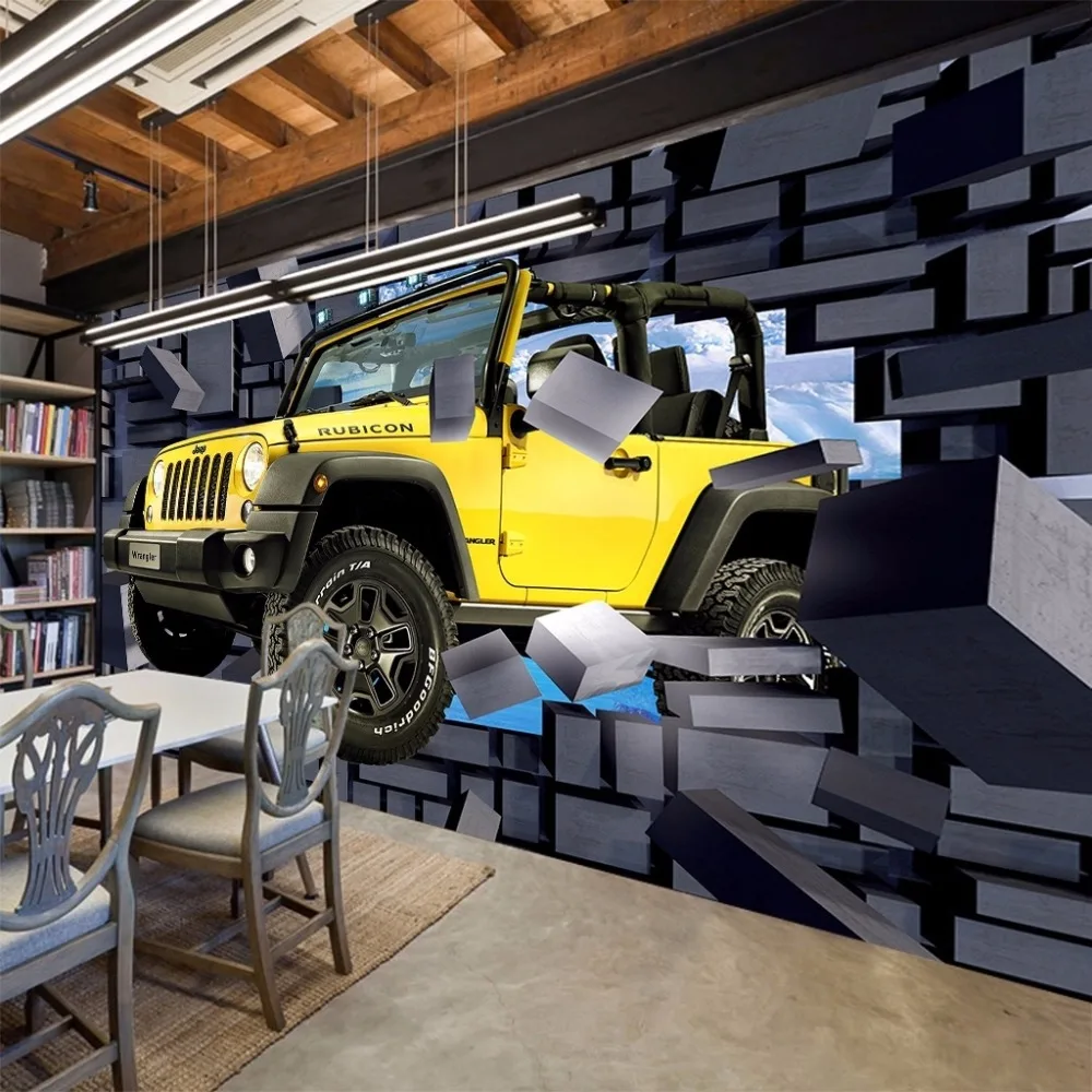 3D картина на стену автомобиля кирпичная стена бара ресторана|mural wallpaper|bar restaurantbrick