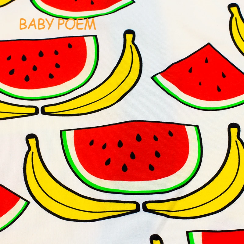 Babypoem Cotton new born baby clothes conjoined summer short sleeved clothing romper jumpsuit 2017 watermelon Banana printing | Детская