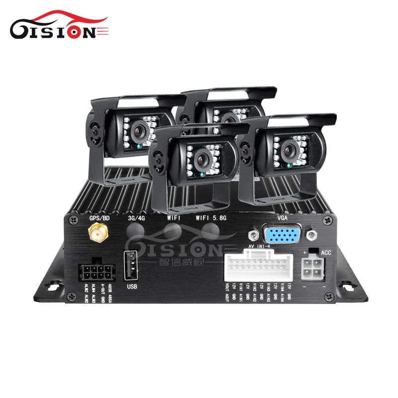 GPS 4CH видео/аудио рекордер двойной SD 256G Автомобильный Мобильный Dvr I/O сигнализация