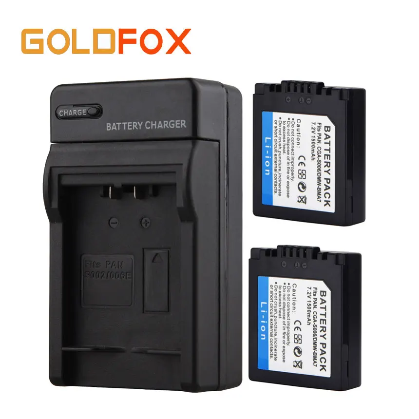 Goldfox 2x1500 mAH CGA S006E батарея для Panasonic Lumix DMC FZ7 FZ8 FZ18 FZ35 FZ28 FZ30 FZ38 батареи камеры +