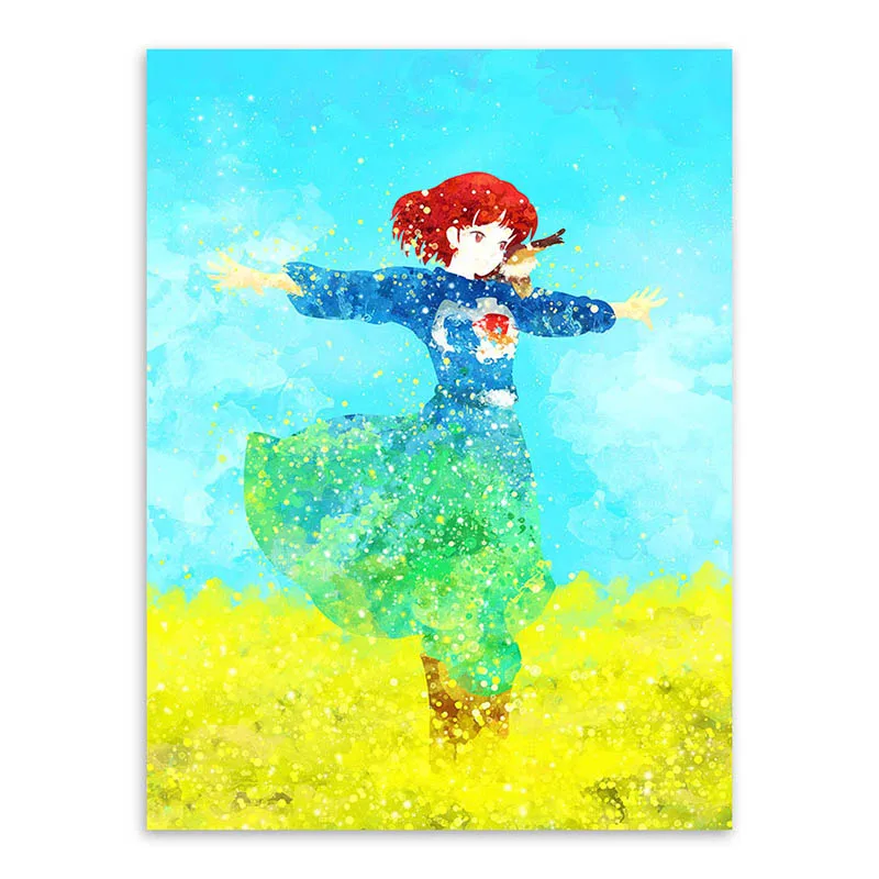 Горячая новинка оригинальные акварельные Hayao Miyazaki Nausicaa из долины ветра печатные