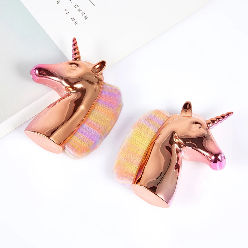 Кисти для макияжа MECOLOR new unicorn horse цветная синтетическая косметика лица пудра