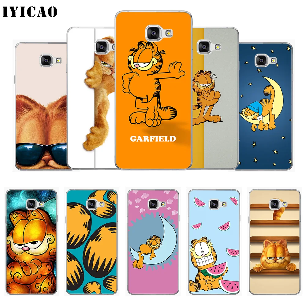 IYICAO Garfield Мягкий силиконовый чехол для телефона Samsung A10 A30 A40 A50 A70 M10 M20 M30 TPU