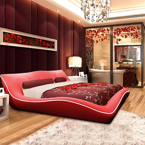 Кровать из искусственной кожи 200x180 см|design furniture|furniture designfurniture red |