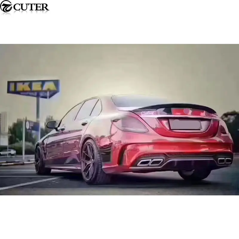 W205 C300 Комплект кузова ПУ Неокрашенный фронт бампер задний бампер для Mercedes Benz W205 C200 CARLSSON кузов комплект 14-16