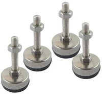 4pcs m8x100mm adjustable foot cups 43mm diameter 304stainless non skid base m8 thread 100mm length articulated leveling foot