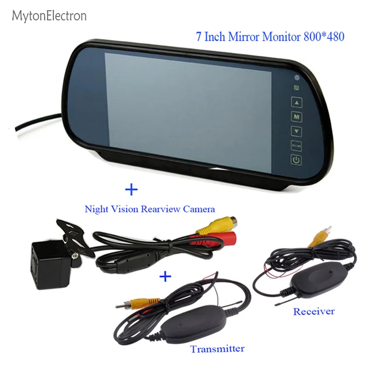 Беспроводная Автомобильная камера ночного видения 2 4G + 800*480 7 дюймов LCD цветной
