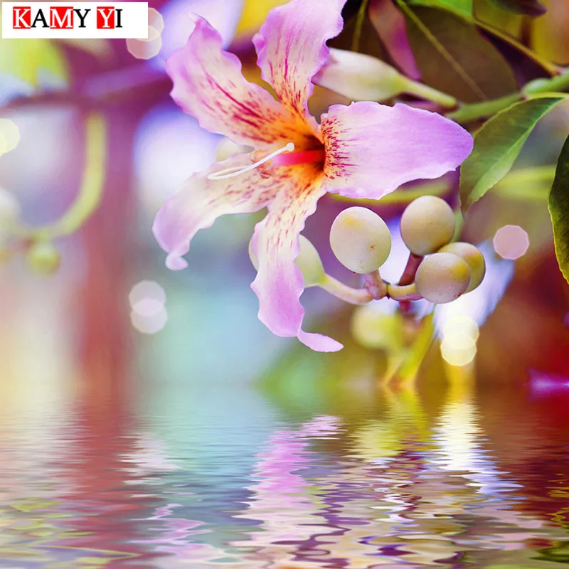 

KAMY YI 5D DIY Full Square/Round Drill Diamond Painting"Purple flower"Mosaic Diamond Embroidery Home Stitch Gift HYY