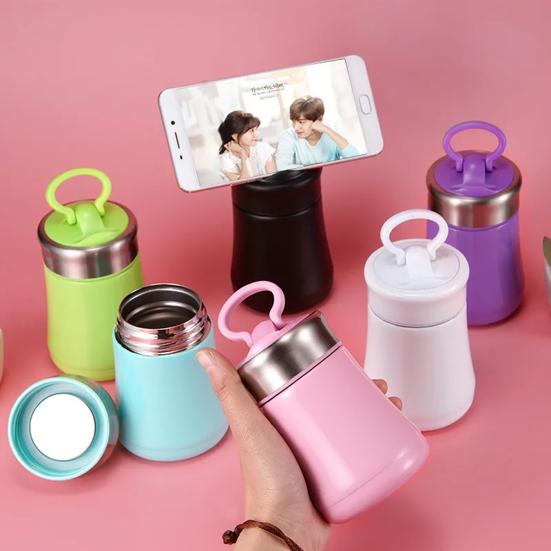 280 мл Милая Мини подставка для телефона кофейные вакуумные фляжки термос из