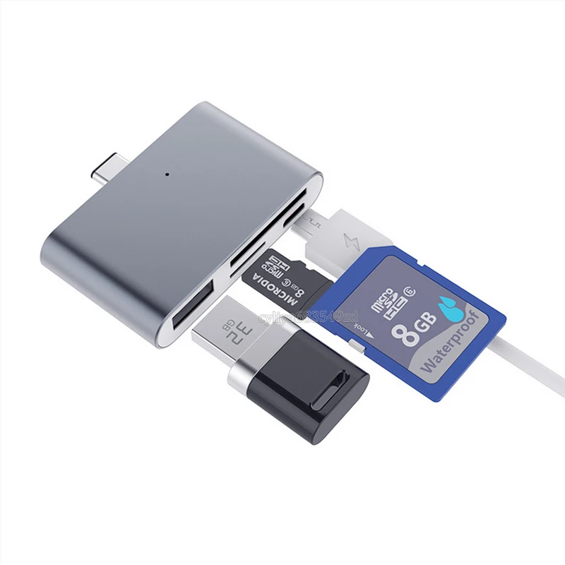30 шт./лот 4 в 1 USB 3.1 USB-C Тип C TF Micro SD OTG Card Reader для Macbook 12 дюймовый Мобильный телефон |