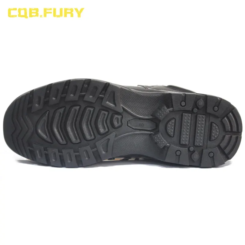 Тактические мужские ботинки CQB.FURY черные до лодыжки армейские однотонная кожаная