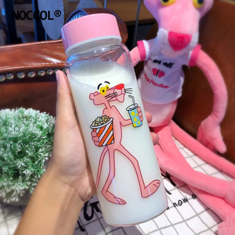 NOCCOL милые розовые леопардовые портативные стеклянные бутылки для воды кофе чай с