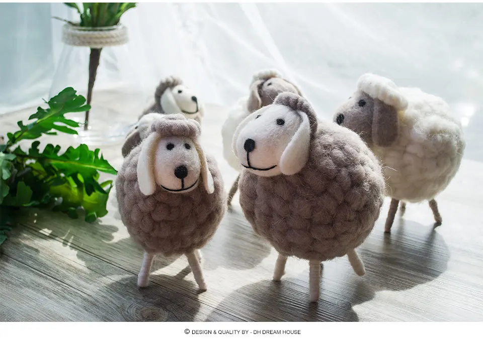 Genuine Northyle cute mini sheep wool miniature sheep craft figurine home decoration accessories christmas gift