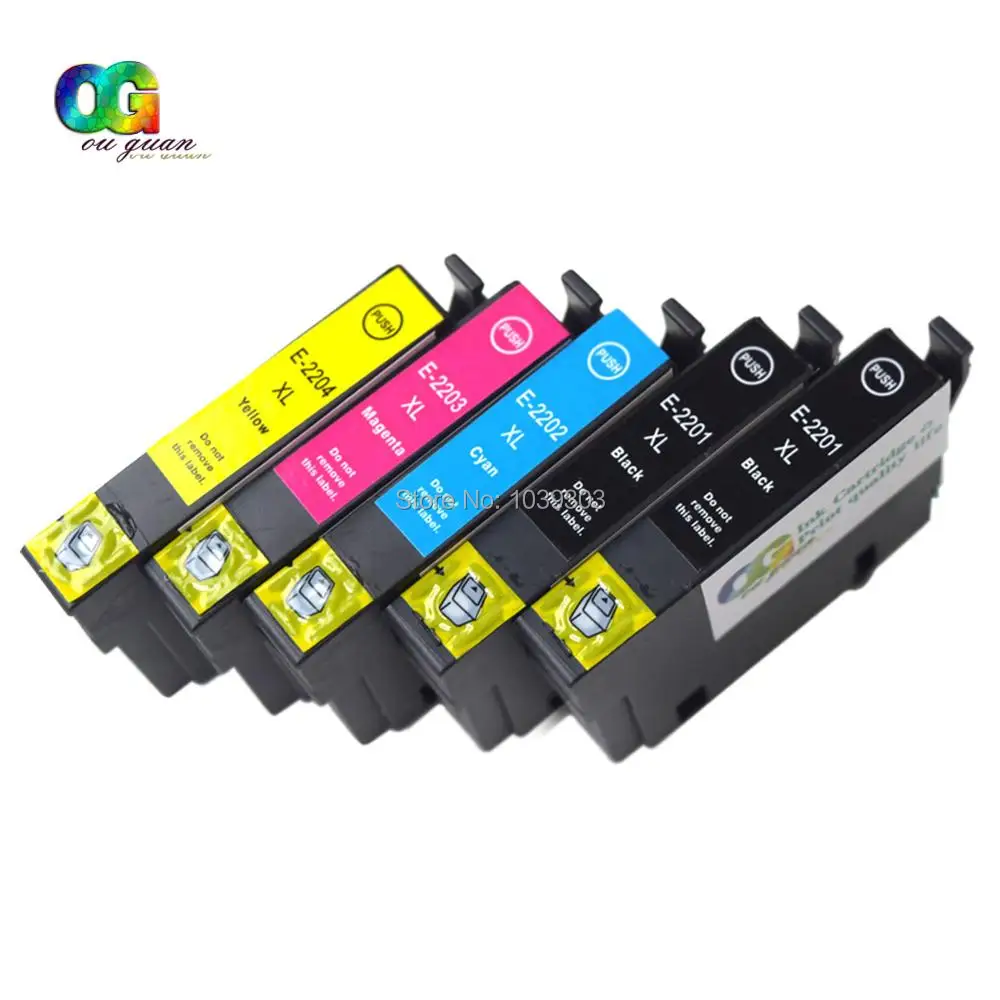 5 упаковок высокая производительность 220 T220XL чернила совместимы для Epson Expression