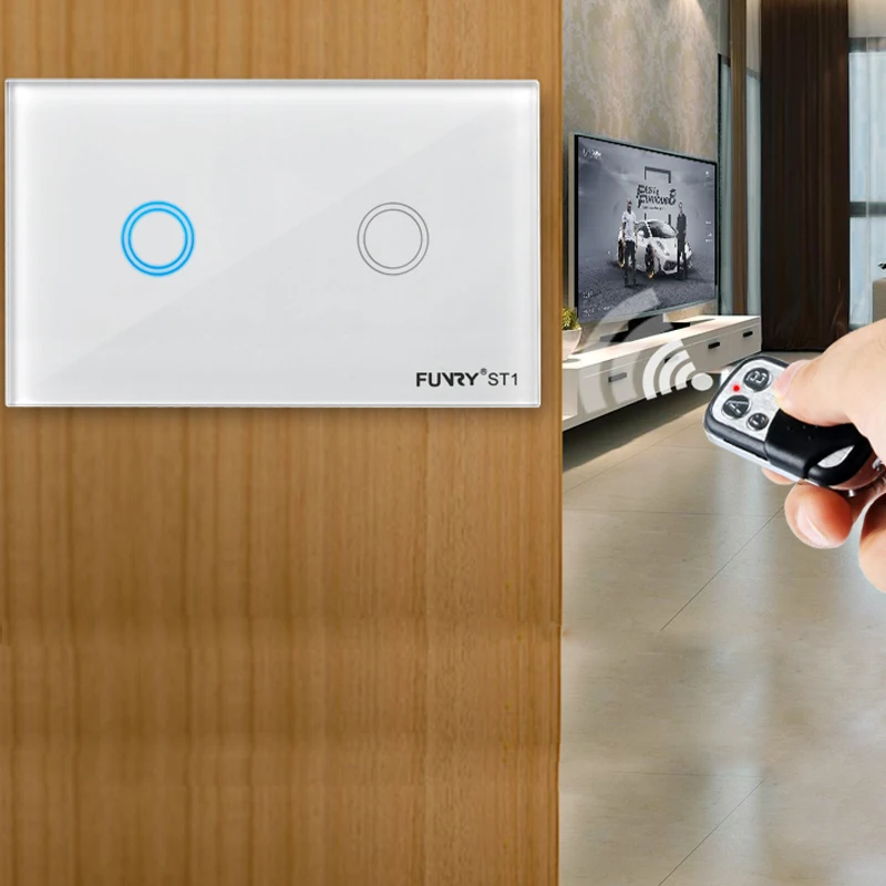 Емкостный сенсорный выключатель Funry ST1 2 Gang стандарт США дистанционное управление