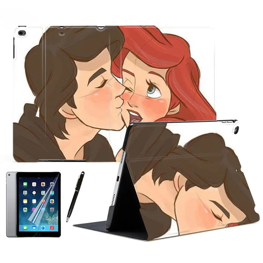 Умный чехол для планшета с изображением принца Русалочки и принцессы для iPad Air 2 3 5 6th 9," 7th 10,2" 10," PRO Mini 4 5