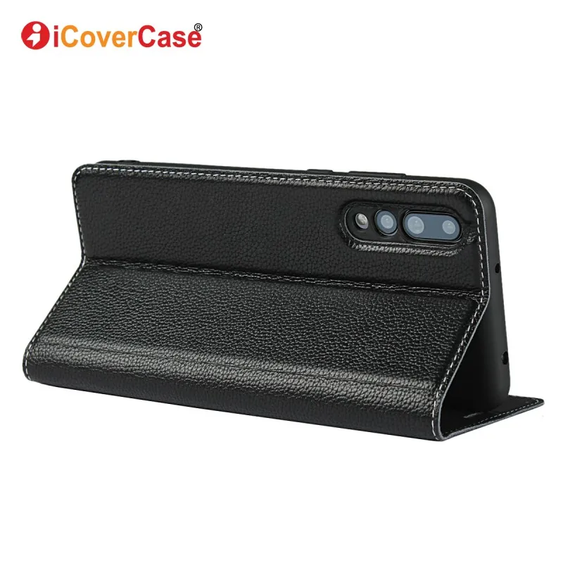 Кожаный чехол iCoverCase с окошком для Huawei P20 Pro Магнитный кошелек телефонные