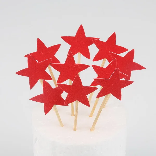 red star 10 шт./лот сердце/милые юбки-пачки со звездочками, торт фигурки жениха и невесты; День рождения, детский душ аксессуары для мальчиков и девочек; детское платье для свадьбы событие партия поддерживает поставки - Цвет: red star