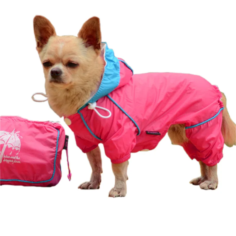 Raincoats For Dogs 3 Color Cute Raincoat Puppy Rain Coat Clothes Pet Dog Jacket Bistratal Waterproof Clothing |