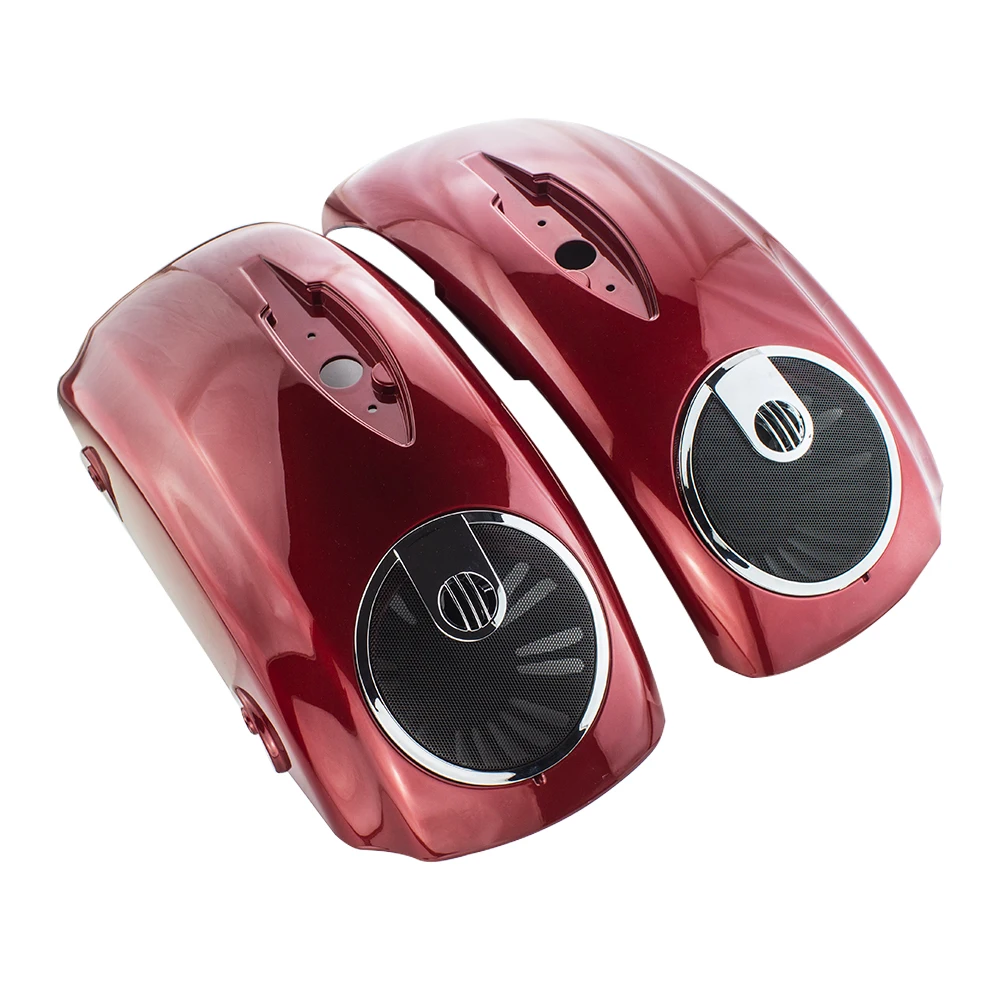 Motorcycle Hard Saddlebag Speaker Lids w/ Grill for Indian Chieftain Roadmaster 2014 2015 |