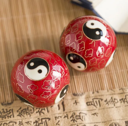 50 мм 40 китайские шарики baoding cloisonne маленький Taichi дизайн в нескольких цветах. Chime