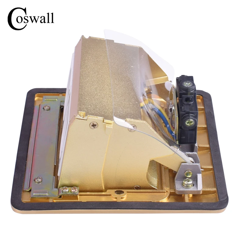 Напольная розетка Coswall из чистой меди с золотой панелью универсальная для ЕС