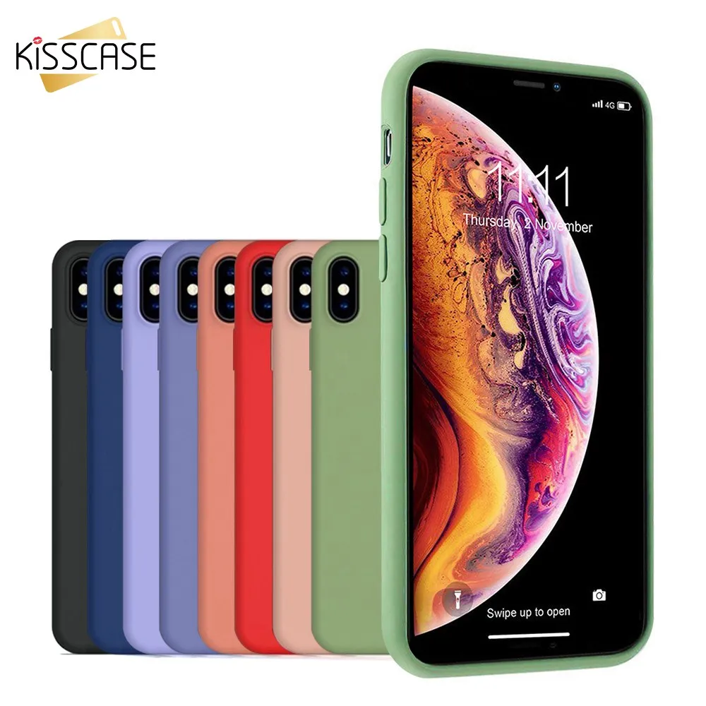 KISSCASE Soft TPU Silicone Phone Cases For iPhone 7 XR XS MAX X Candy Color Shockproof Apple Case 6 6S 8 Plus |