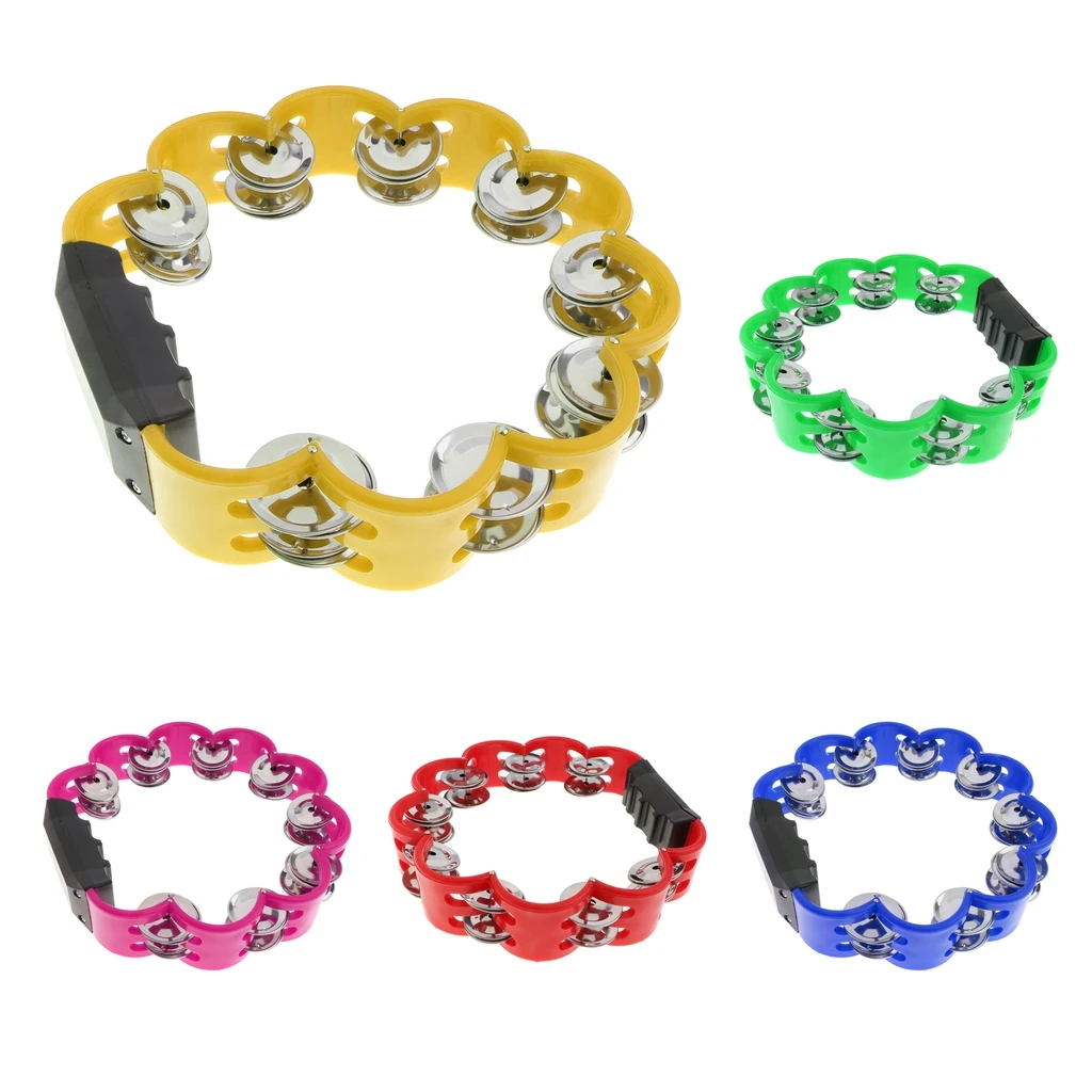 

8'' Musical Tambourine Jingle Bell Kids Baby Educational Rattles Toy Round Percussion Gift for KTV Party