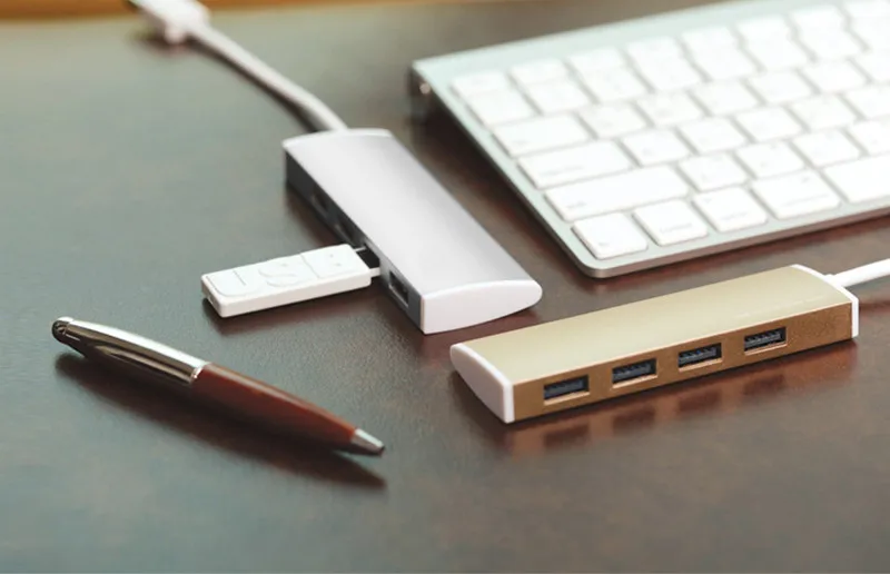 Алюминиевый сплав USB2.0 концентратор 4 порта Серебро Золото высокоскоростной 30 см кабель usb-хаб для нескольких устройств компьютер ноутбук