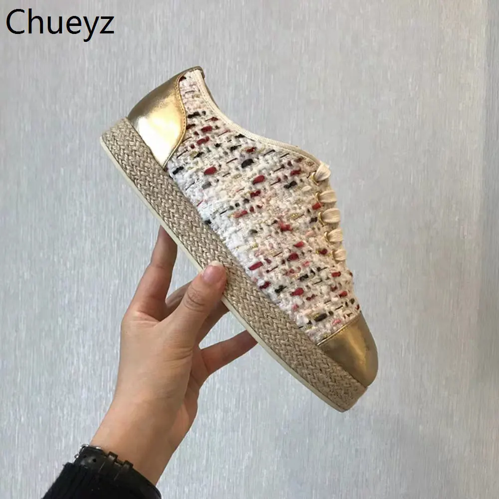 Chueyz/весенние женские туфли с закрытым носком, украшенные воском; женские туфли из натуральной кожи с круглым носком; повседневные Size35-40 на плоской подошве