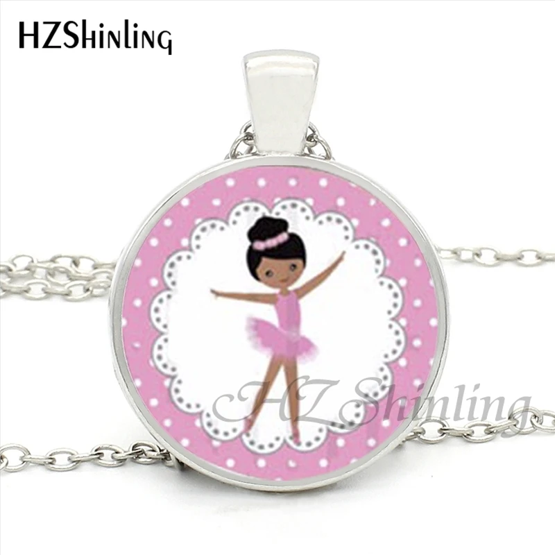 HZShinling HZ1-MINI-0043 Новинка, балерина, девушка, ожерелье, стеклянный кабошон ручной работы, танцующая девушка, цепочка, ожерелье для женщин