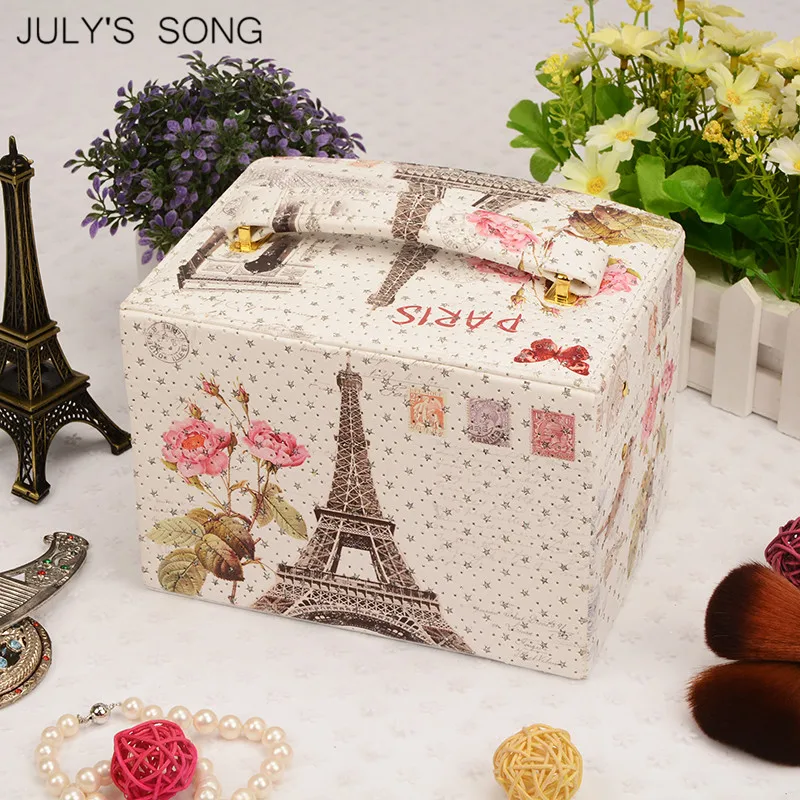 JULY'S SONG шкатулка-органайзер, Кожаная Коробка для хранения сережек, чехол для хранения колец, контейнер для путешествий, шкатулка для украшения, подарочная коробка