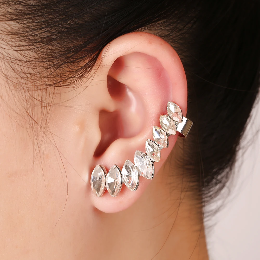 Модные женские ювелирные изделия ZLDYOU капельные кристаллы левое ухо манжеты