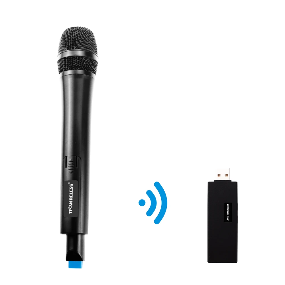 1 Mic with 1 USB Rx TP-беспроводной двухканальный USB беспроводной микрофон для караоке, конференции, лекции, сцены, свадьбы, записи, пения онлайн - Цвет: 1 Mic with 1 USB Rx