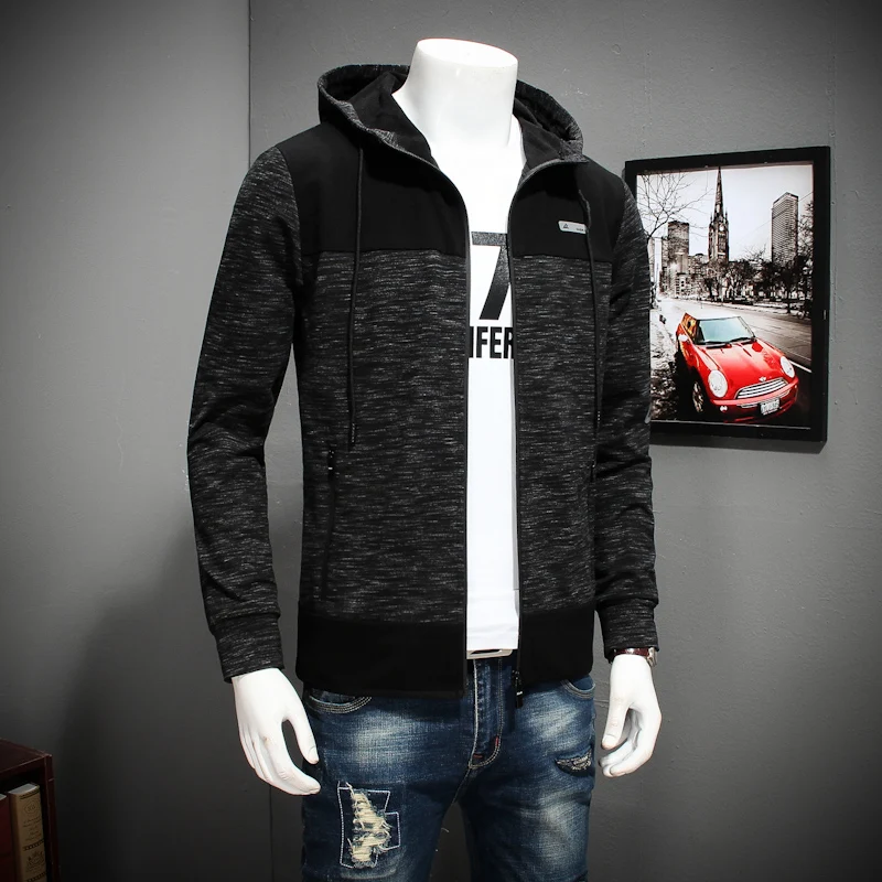 2018 spring and autumn men's flight jacket zipper dark cotton slim fit pilot coat college hooded size 8xl 7xl 6xl 5 | Мужская одежда