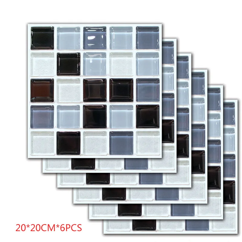 20*20 см * 6 шт. мозаичная Хрустальная плитка с драгоценными камнями наклейки на пол