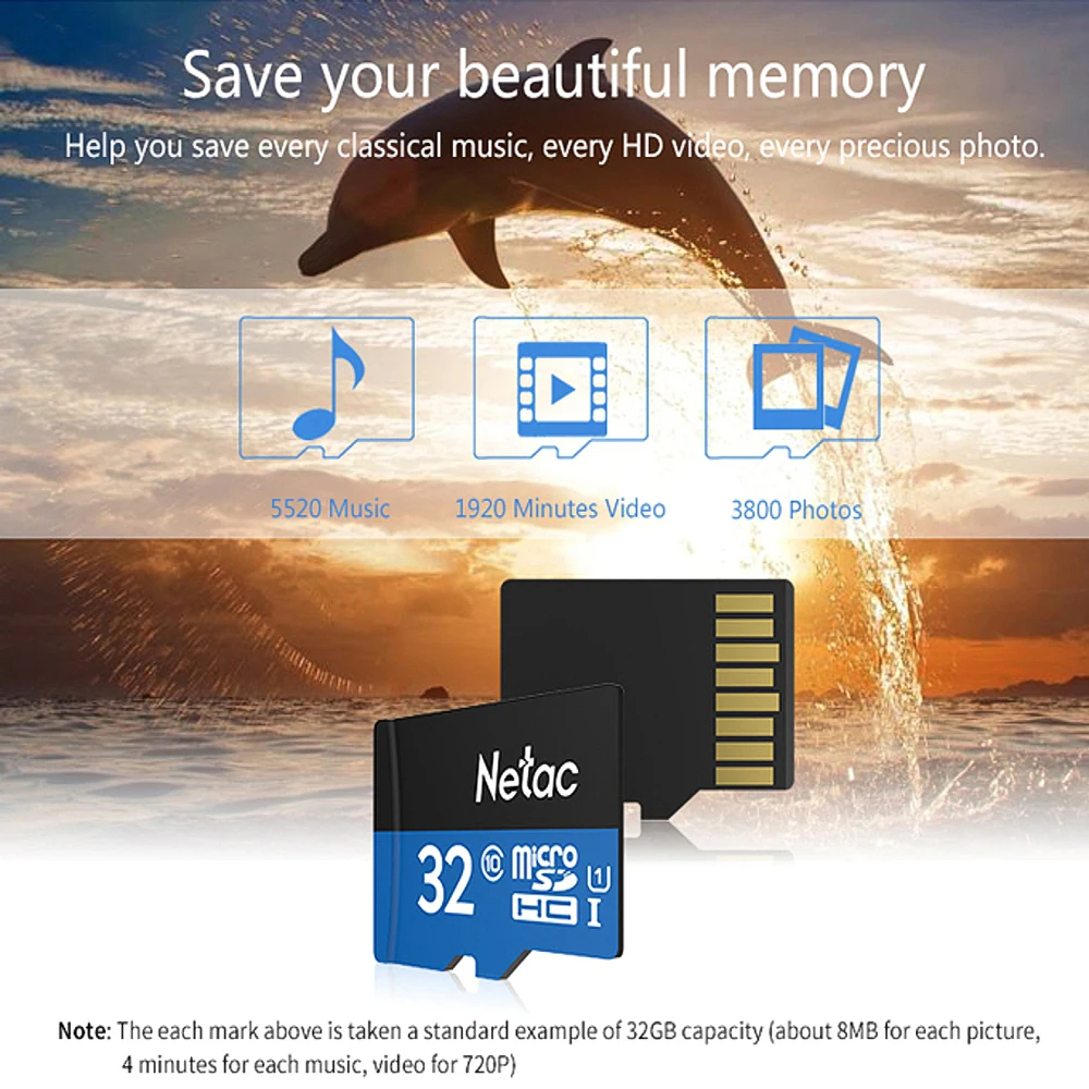 Netac 32GB чехол для телефона карты памяти класса 10 16GB TF флэш Micro SD Card 128GB жесткий диск