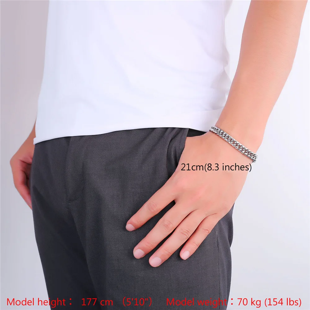 Набор ювелирных изделий для мужчин 9 мм браслет с цепочкой и ожерелье из