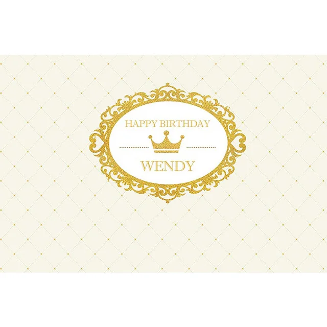 

Vinyl Customized Birthday Backdrop Newborn Baby Shower Props Printed Gold Crown Kids Children Party Photo Booth Background