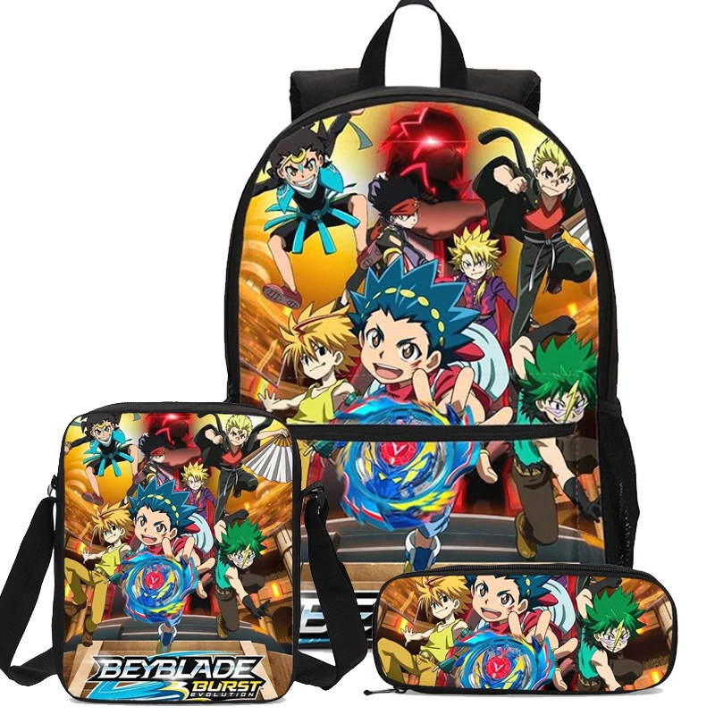 Мода: Beyblade Burst Печать школьный ранец сумки 3 шт. набор школьные рюкзаки детские для