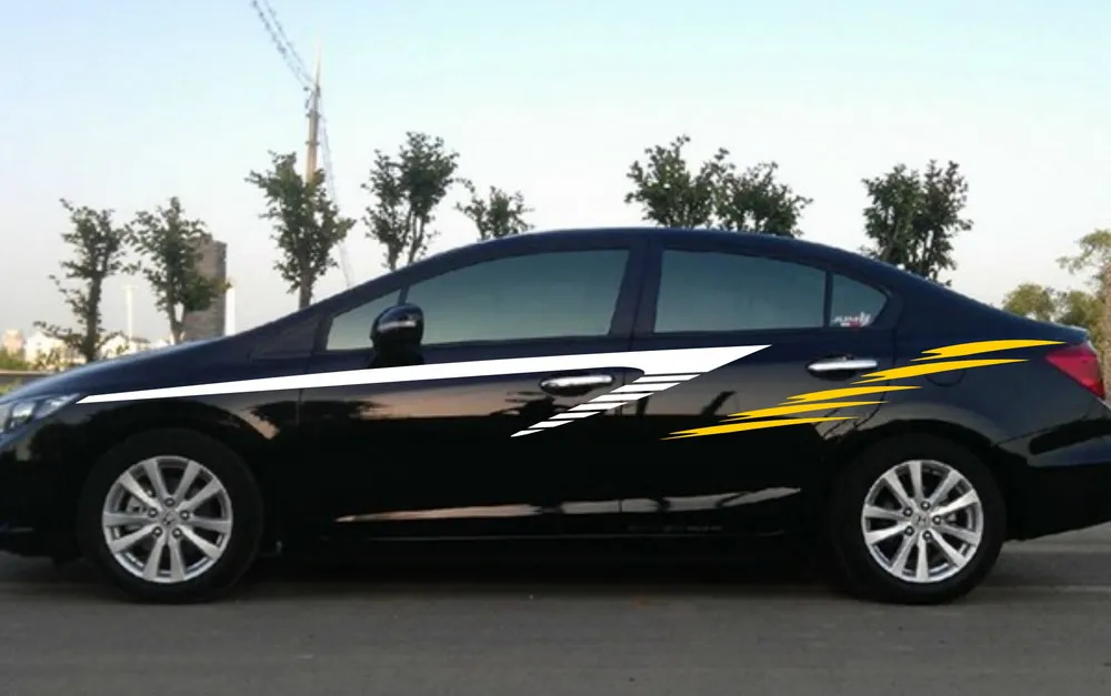 Автомобильные наклейки гоночные полосы с вспышкой 99 дюймов для потока виниловые