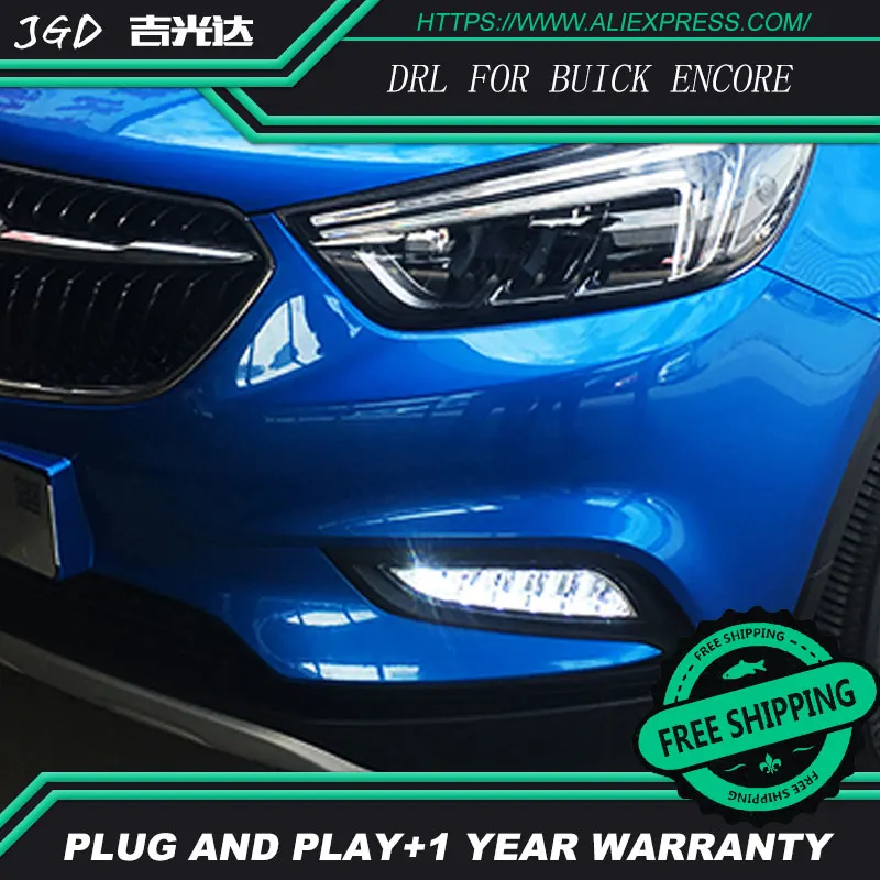 12 V 6000 k светодиодный DRL Дневной ходовой свет для Buick Encore противотуманная фара рамка противотуманная фара автомобильный Стайлинг