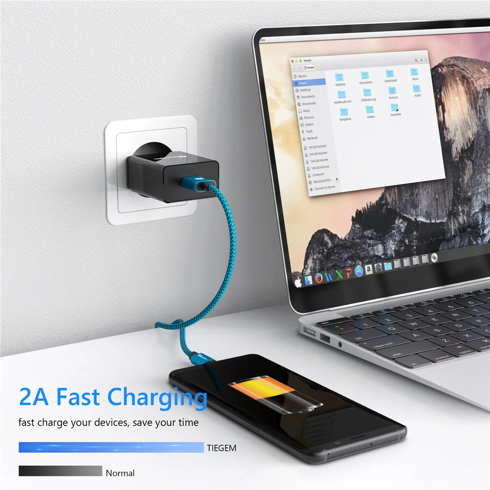 Кабель Micro USB 2A 1 м для быстрой зарядки нейлоновый usb-кабель синхронизации данных