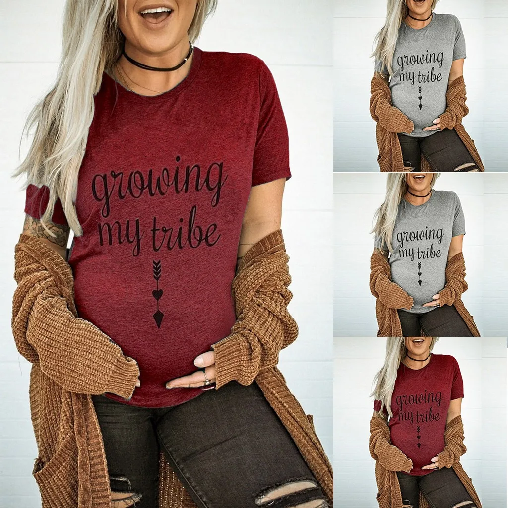Maternity Clothes Women Short Sleeve Casual Letters Print T-shirt Pregnant Tops Blouse Enfermera Cotton Clothing Plus Size S-2XL | Мать и